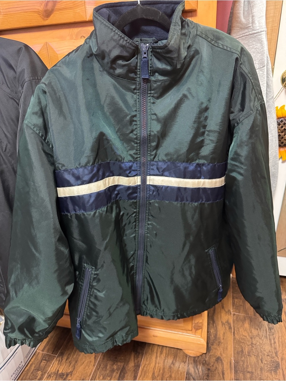 VINTAGE Y2K GAP Medium MENS Green Blue Block Full Zip Baggy Hip Hop Jacket